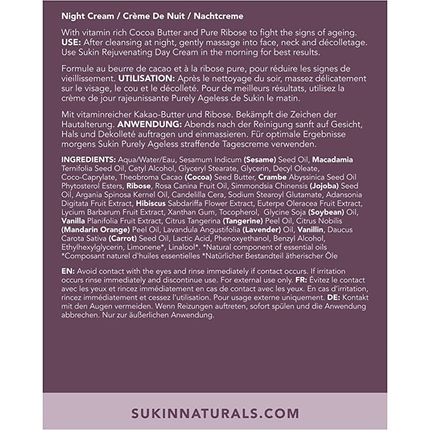 Sukin Purely Ageless Restorative Night Cream 120ml - Cutprice Online