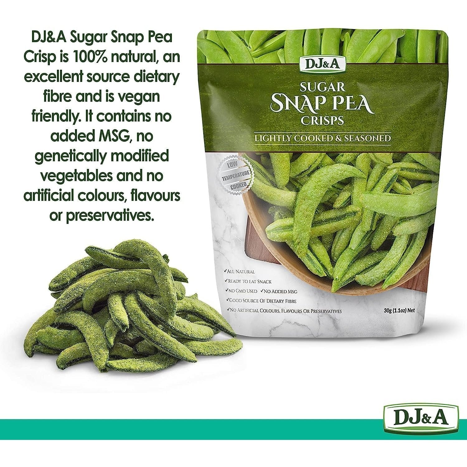 DJ&A Sugar Snap Pea Crisps 10x30g - Cutprice Online
