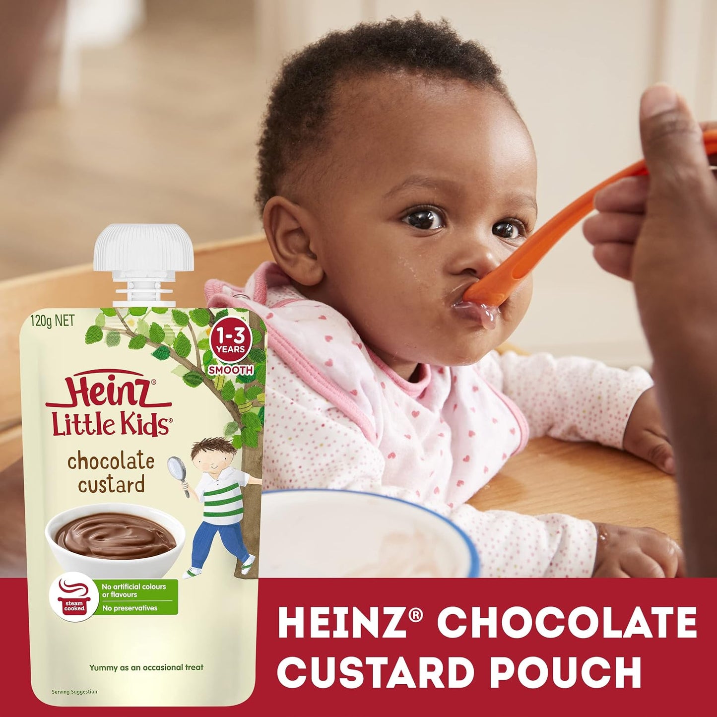 Heinz Little Kids Chocolate Custard Pouch 120g(Pack of 6)
