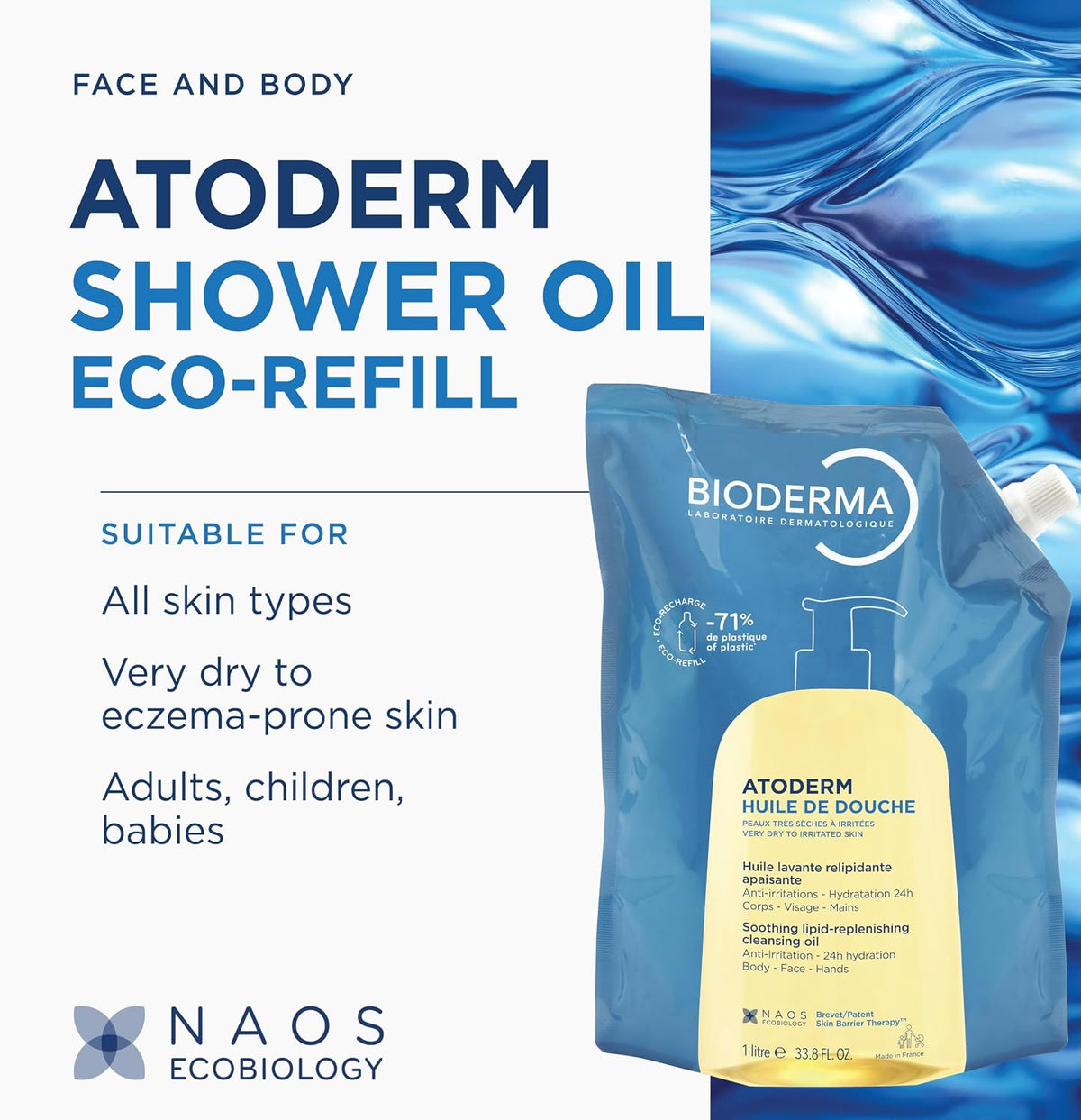 Bioderma Atoderm Shower Oil Refill 1l