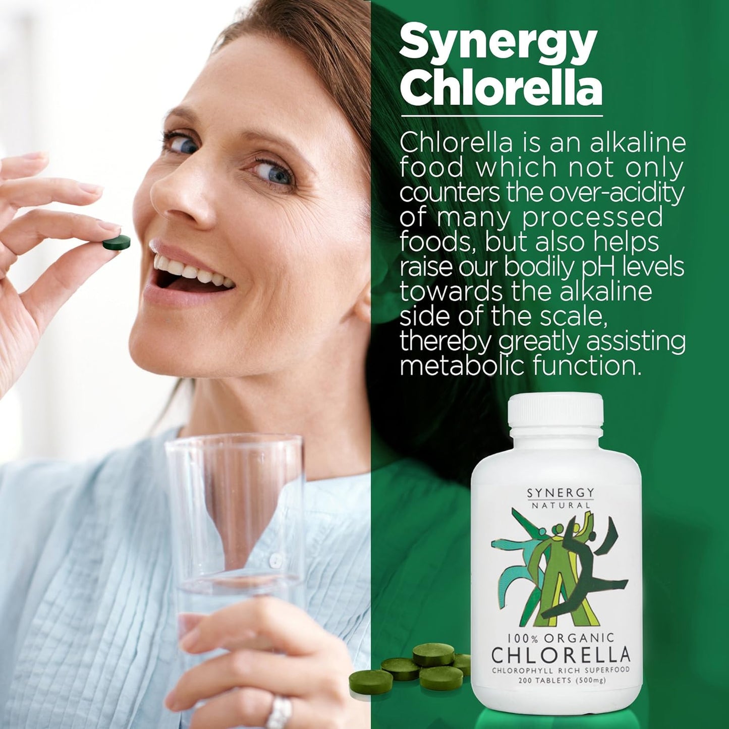 Synergy Natural Organic Chlorella 500mg 200t - Cutprice Online