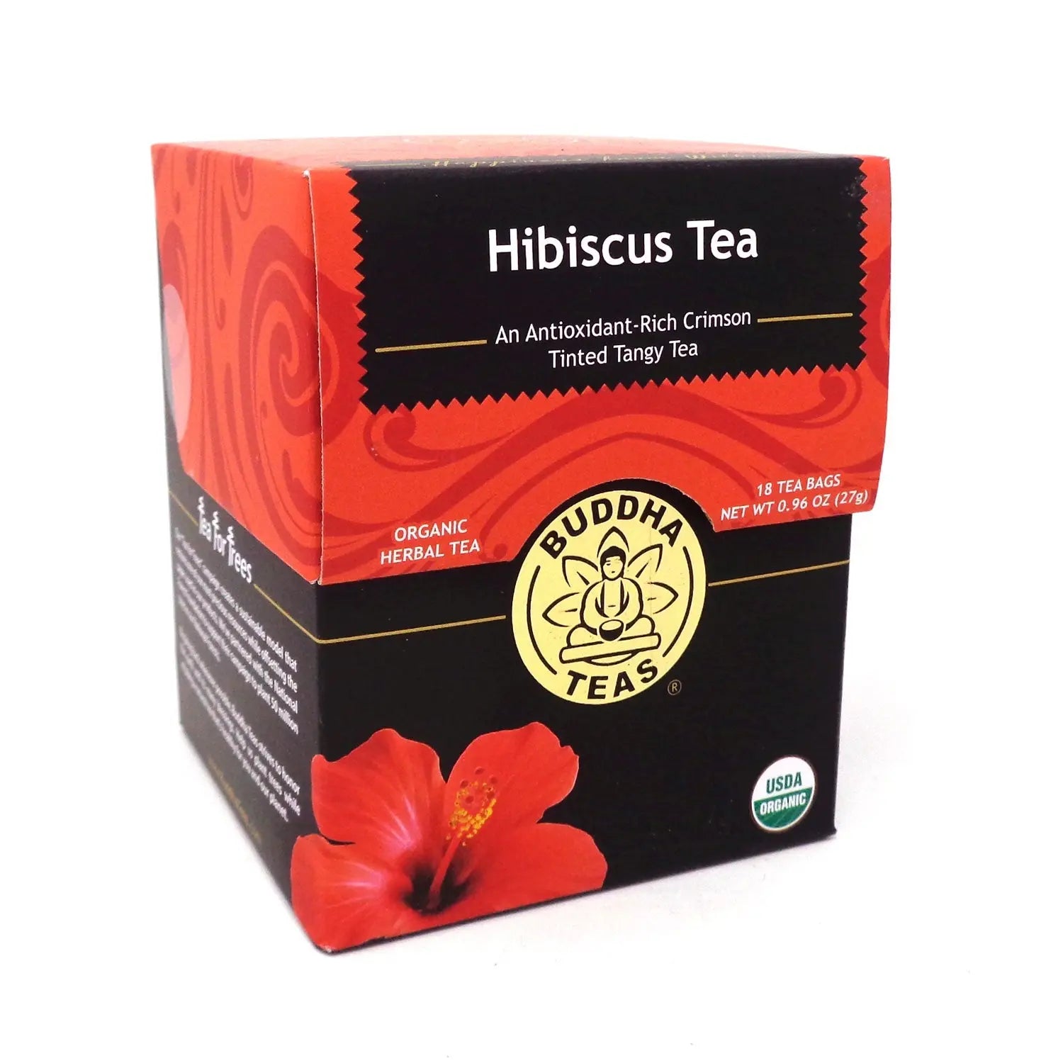 Buddha Teas Organic Herbal Tea Bags Hibiscus Tea 18 BUDDHA TEAS