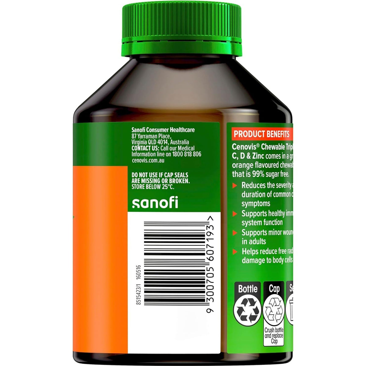 Cenovis Chew Trip Vit C D & Zinc 120tab