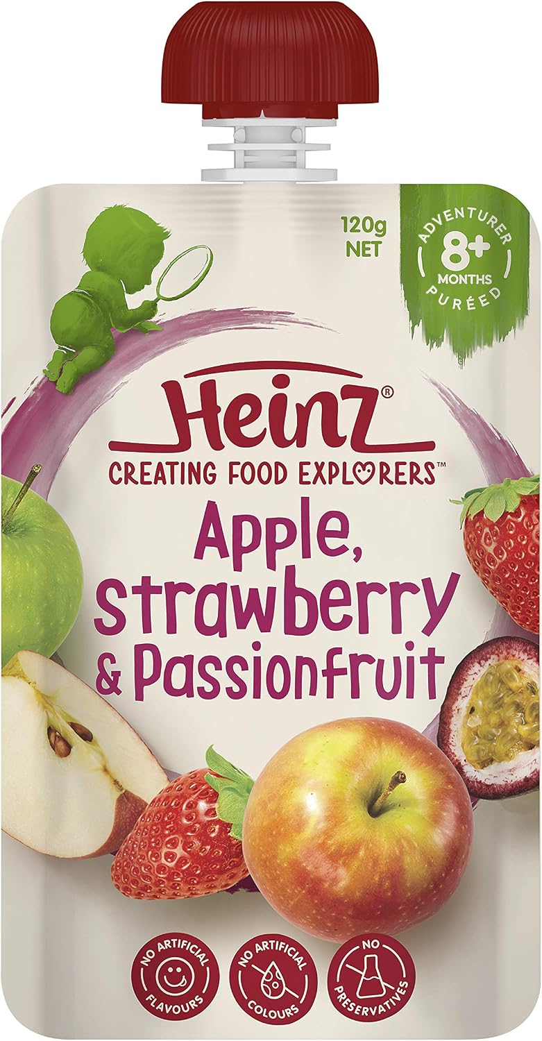 Heinz Apple, Strawberry & Passionfruit Pouch 120g(Pack of 6)
