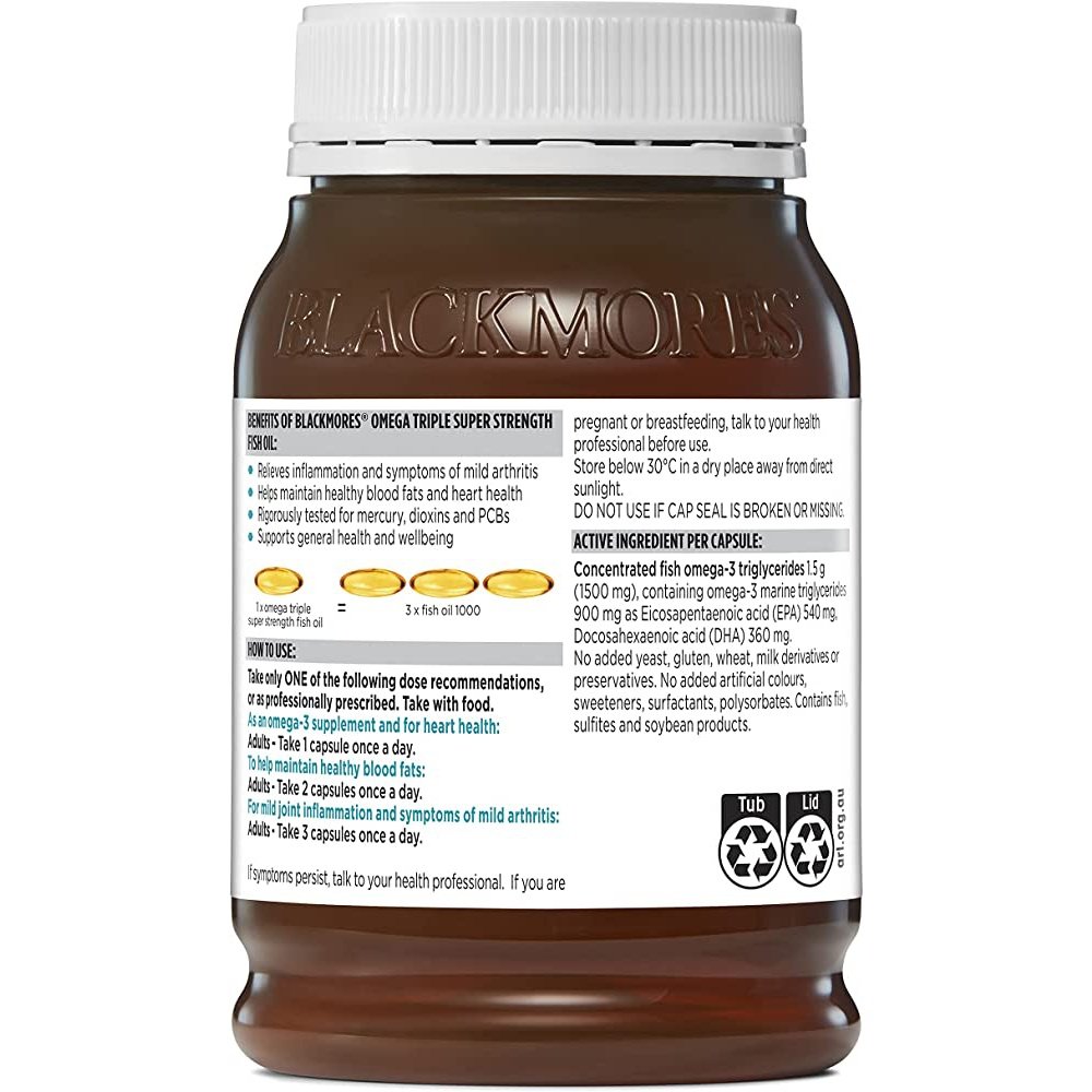 Blackmores Omega Triple Concentrated Fish Oil 150 Capsules - Cutprice Online