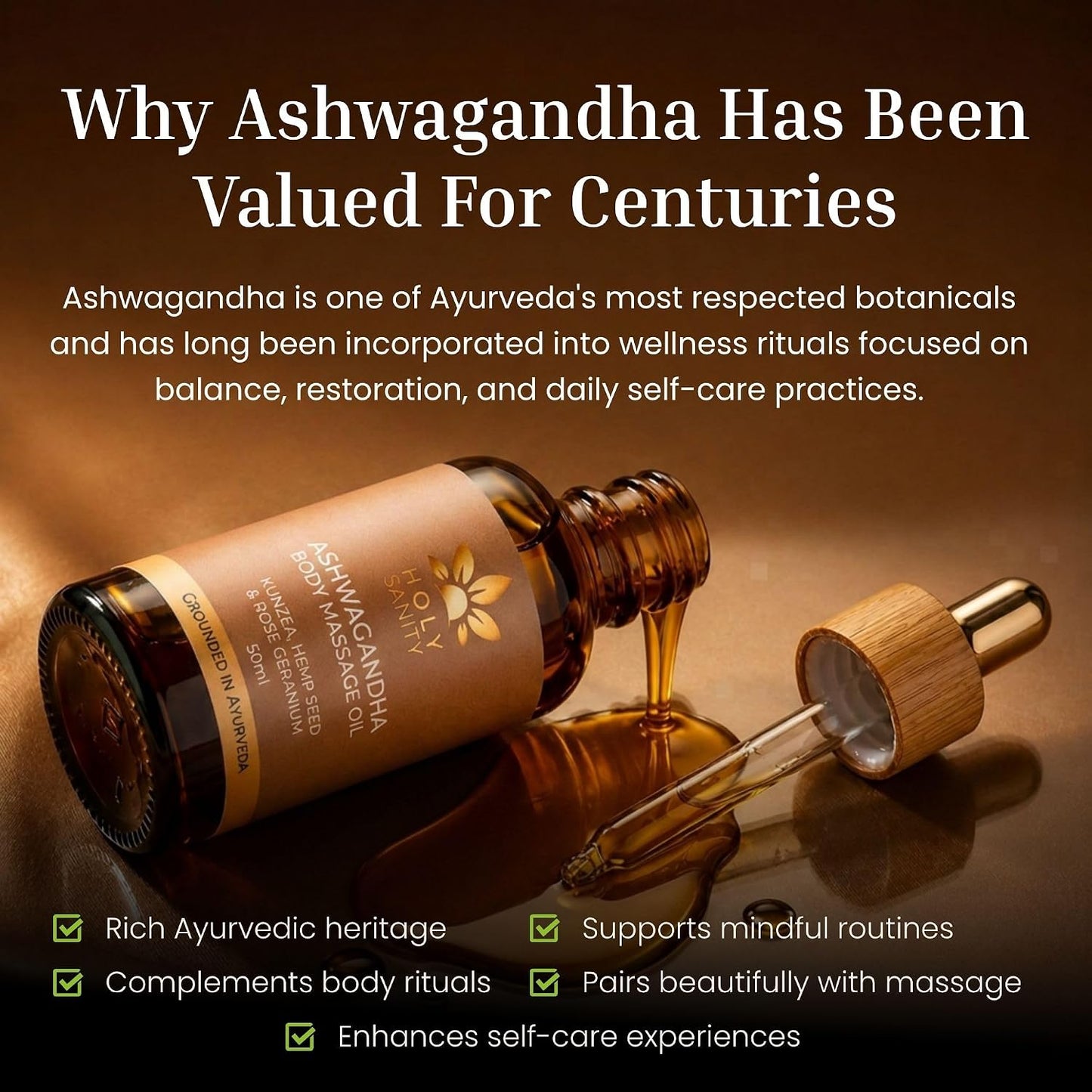 Holy Sanity Ashwagandha Body Massage Oil 50ML
