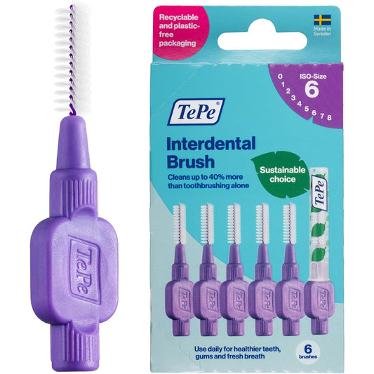 TePe Interdental Brush - Large Purple (1.1mm)  Size 6 6Pack - Cutprice Online