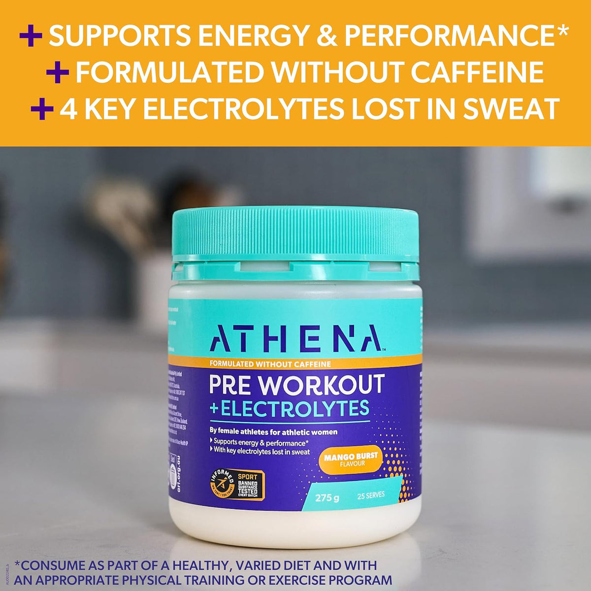 Athena Pre Workout+ele Mango Brst 275g