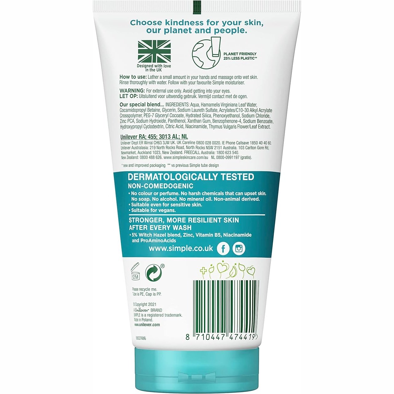 Simple Daily Skin Detox Purifying Facial Wash 150ML - Cutprice Online