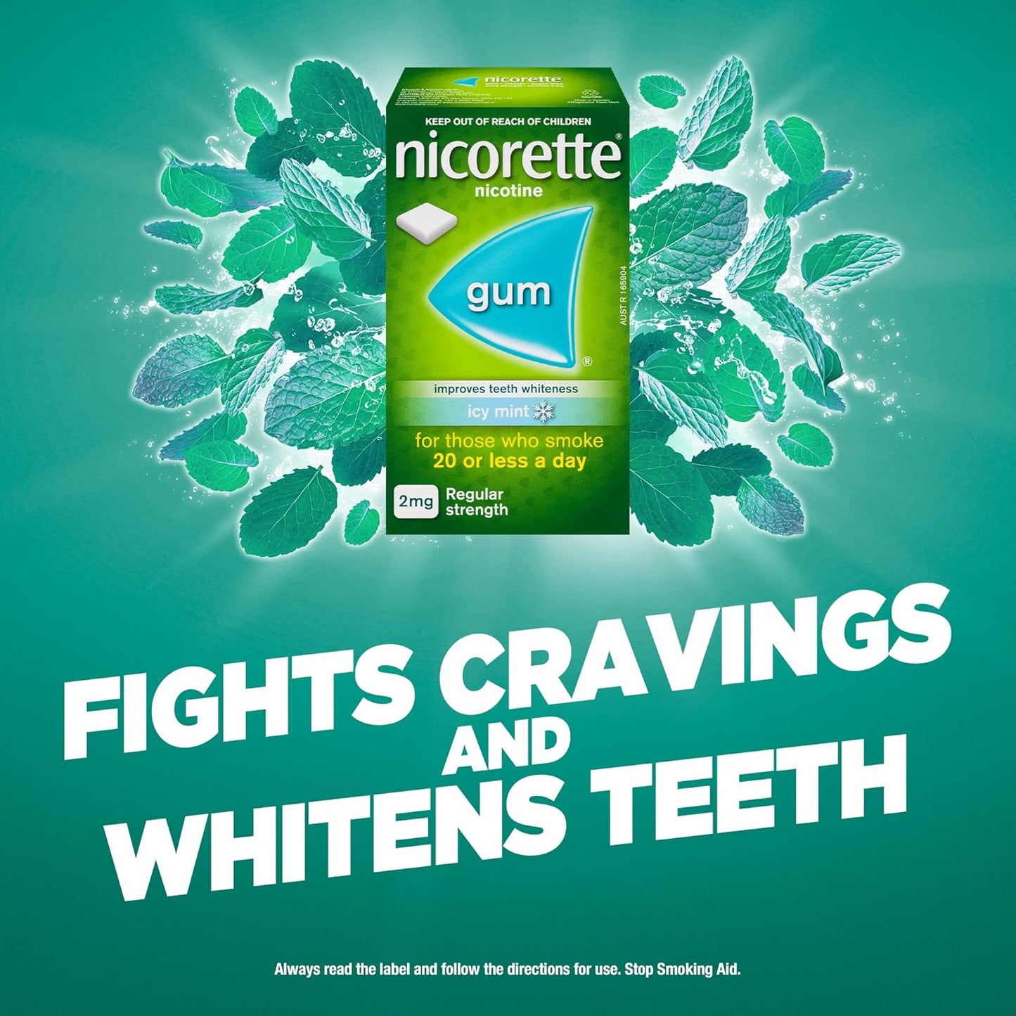 Nicorette Nicotine Gum 4mg Extra Strength Icy Mint 75 Pack