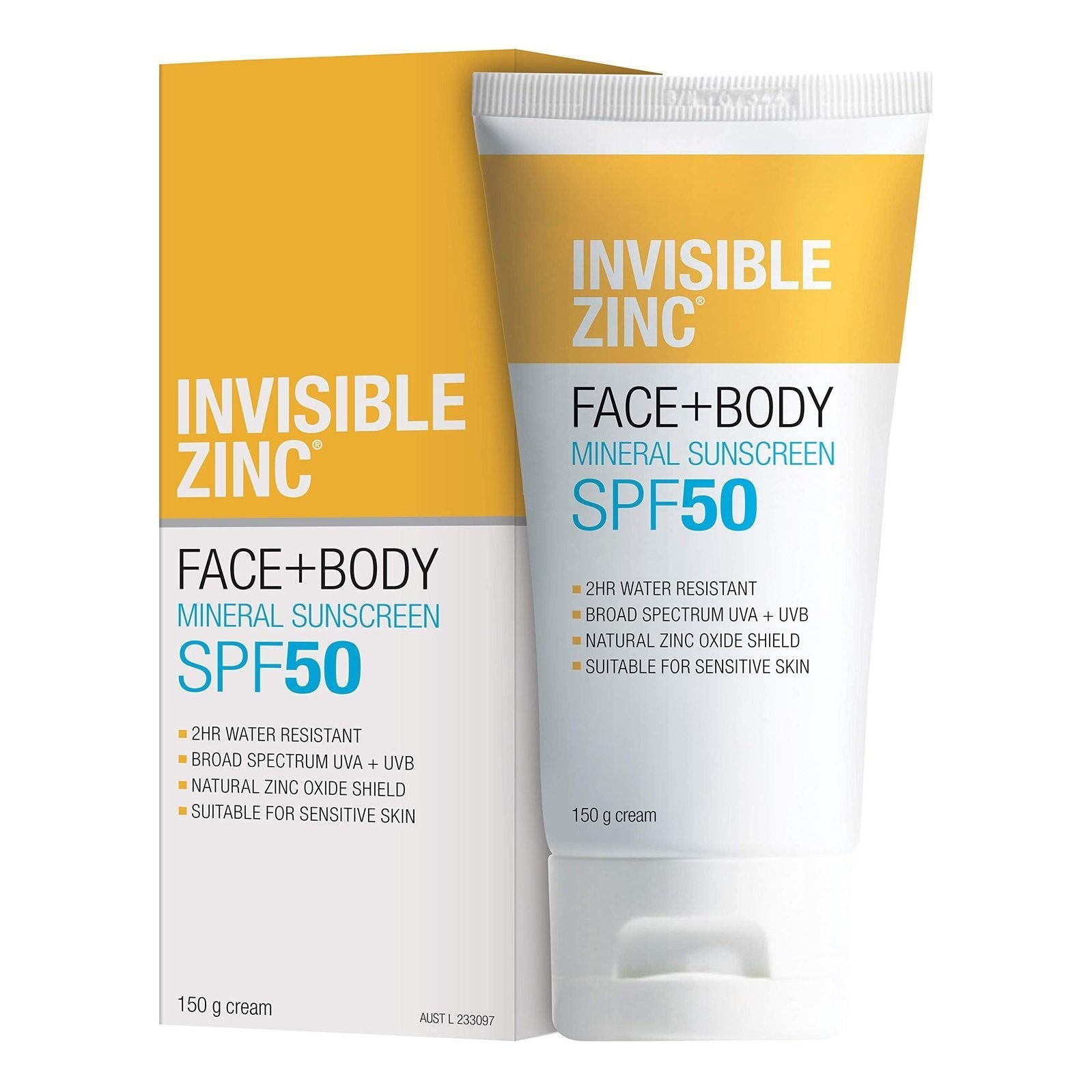 Invisible Zinc Face & Body SPF 50+ 150g - Cutprice Online