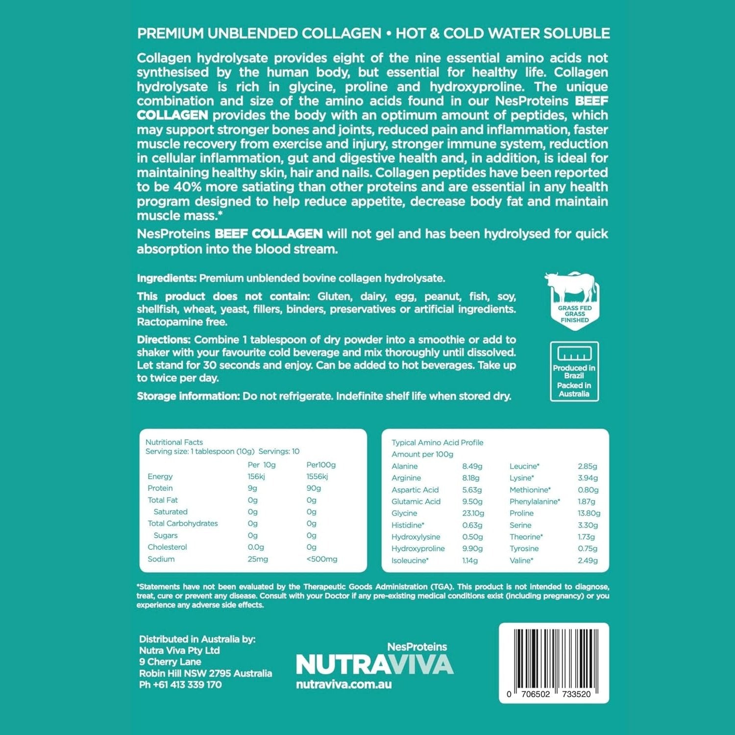 Nutraviva (NesProteins) Collagen Hydrolysate (Beef) 100g - Cutprice Online