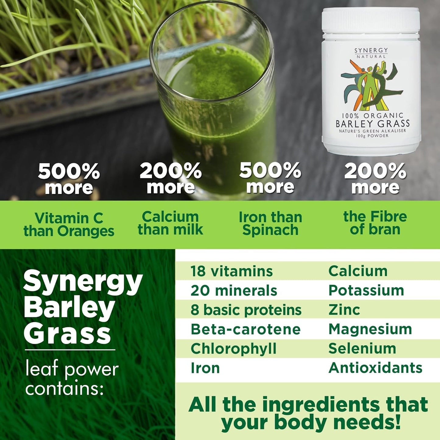 Synergy Natural Organic Barley Grass Powder 100g - Cutprice Online