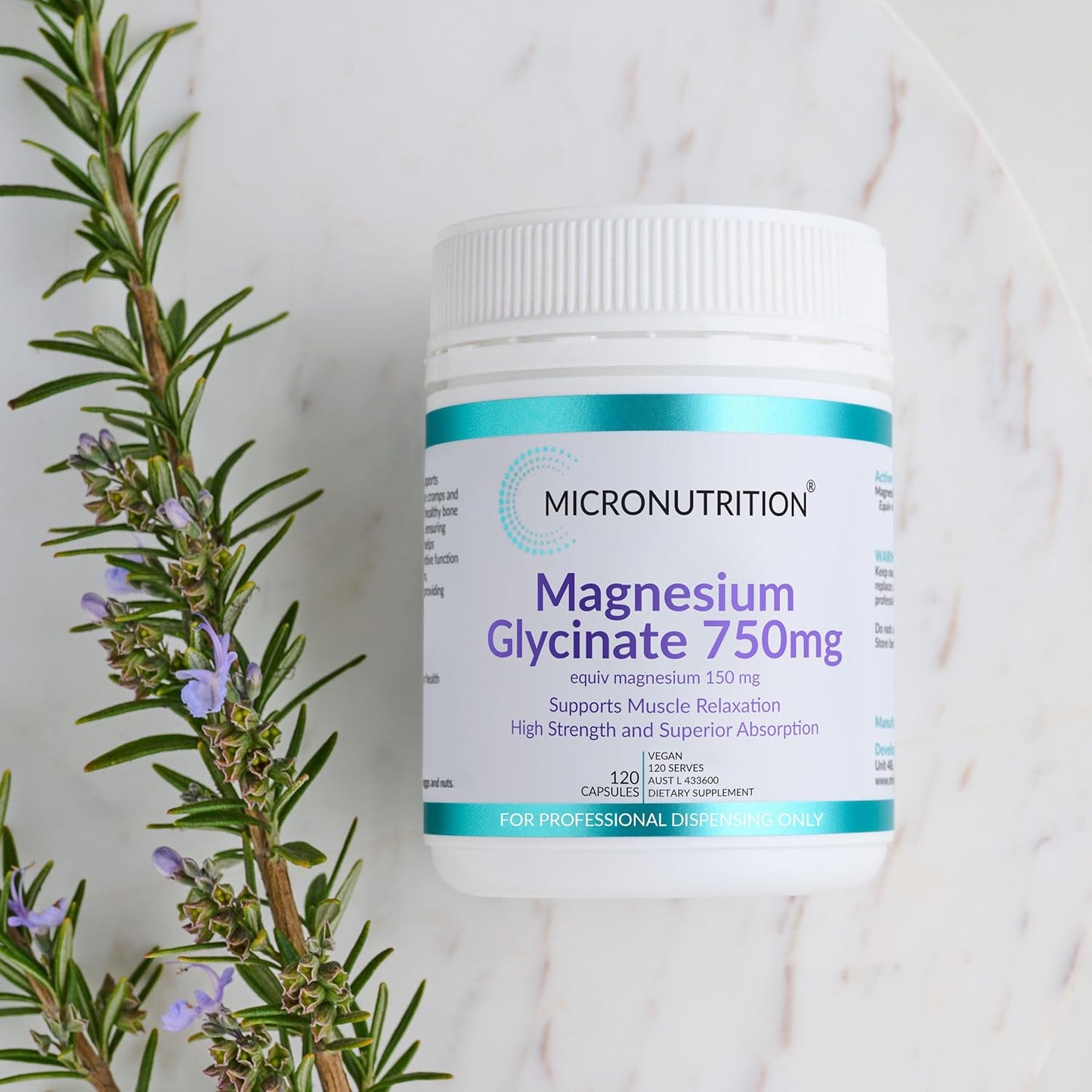 Micronutrition Magnesium Glycinate 750mg 120c - Cutprice Online