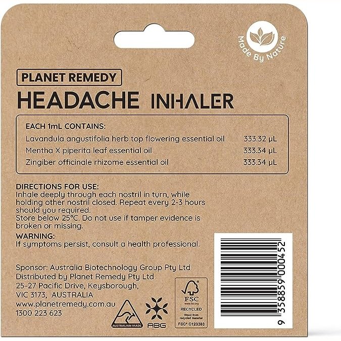PLANET REMEDY Headache Inhaler 1ml - Cutprice Online