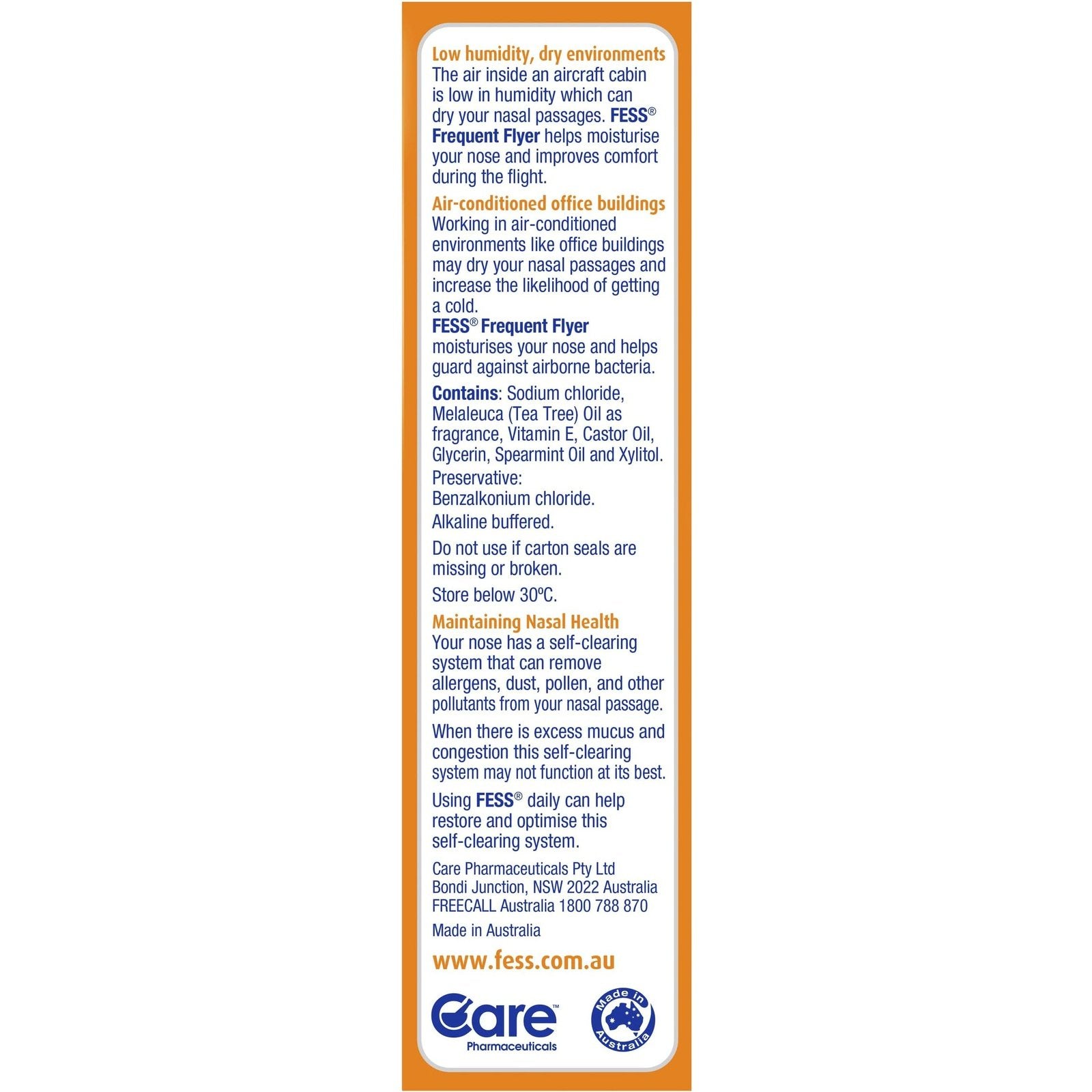 Fess Nasal Defence Spray with Tea Tree Oil & Vitamin E 30ml - Cutprice Online