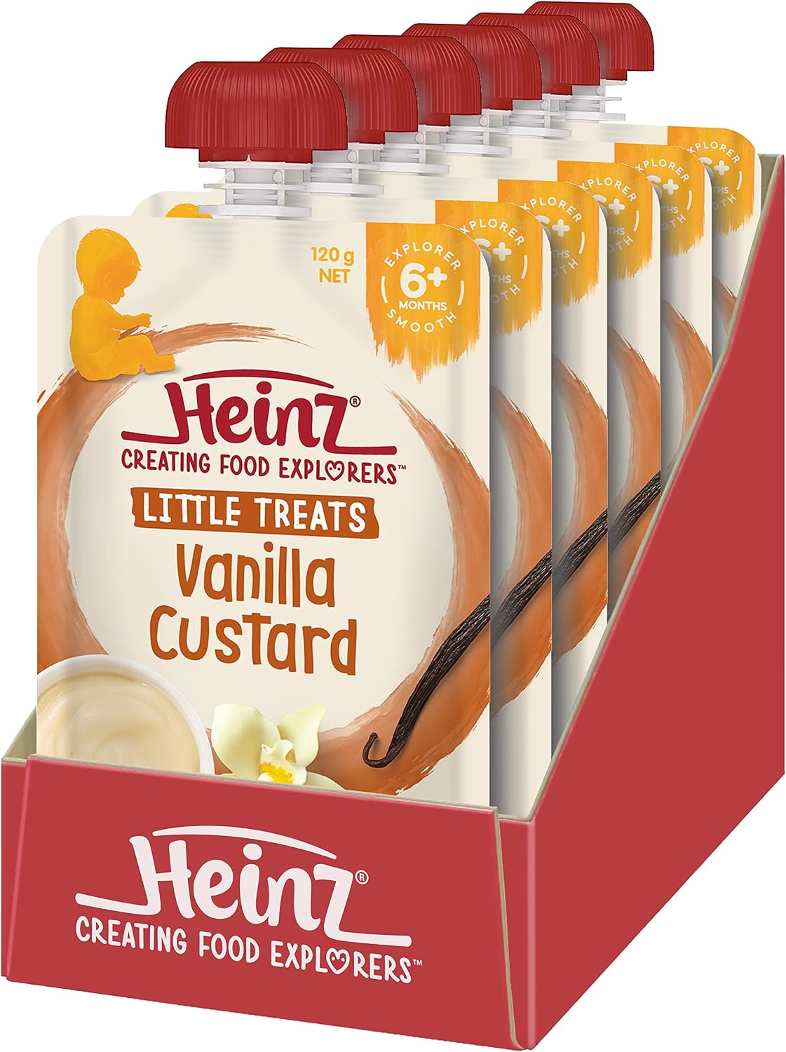 Heinz Simply Vanilla Custard Pouch 6+ Months 120g(Pack of 6)