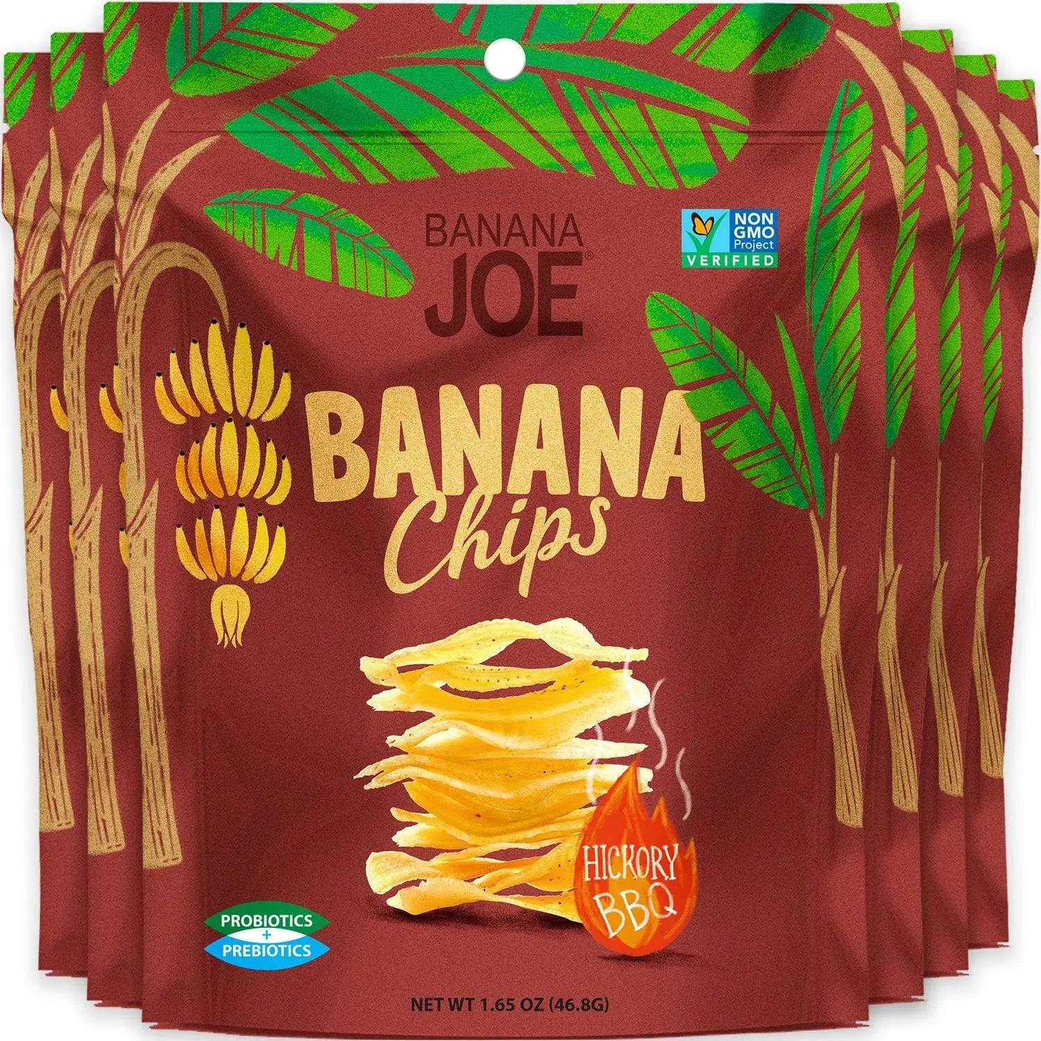 Banana Joe Banana Chips Hickory BBQ 46.8g 6 Pack BANANA JOE