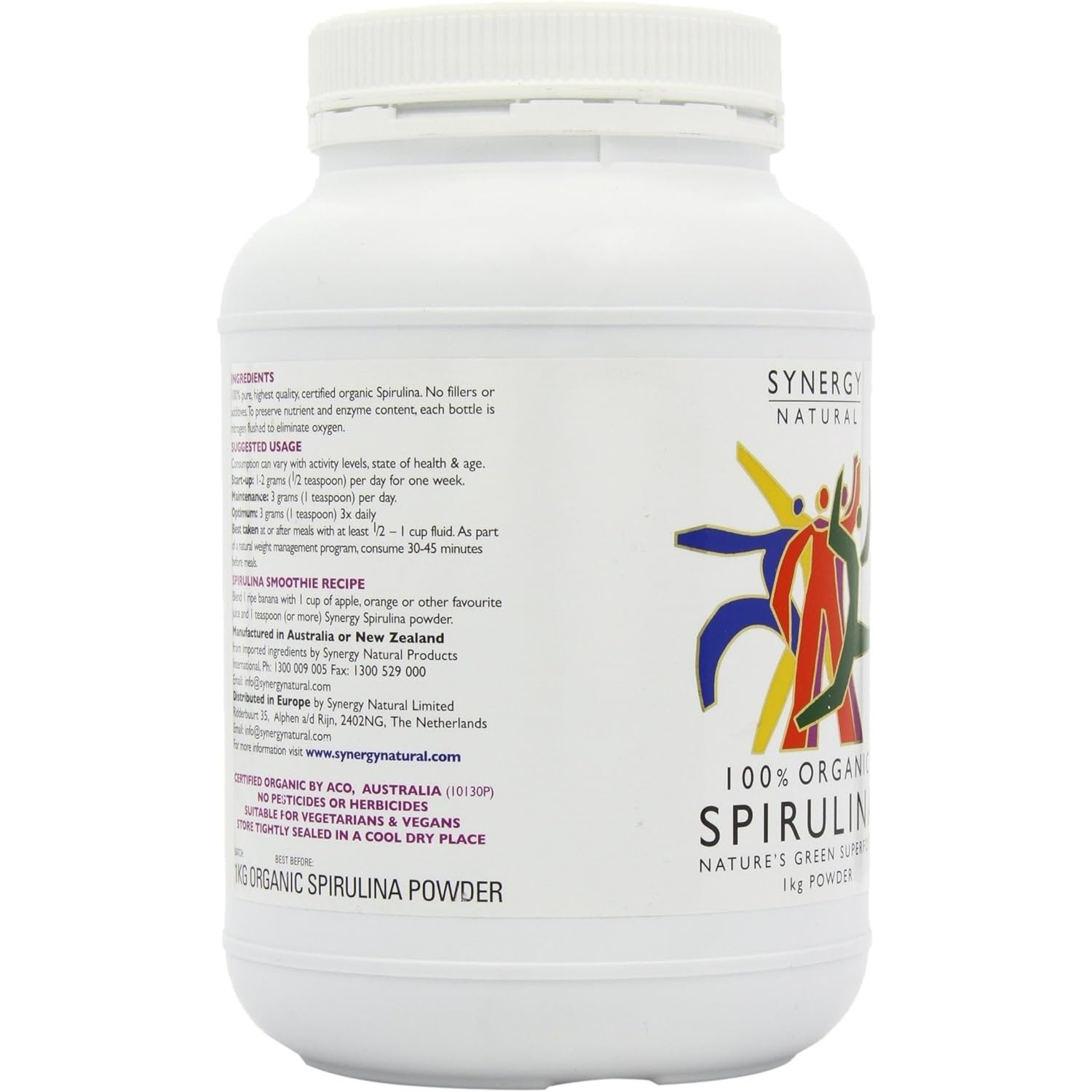 Synergy Natural Organic Spirulina Powder 1kg - Cutprice Online