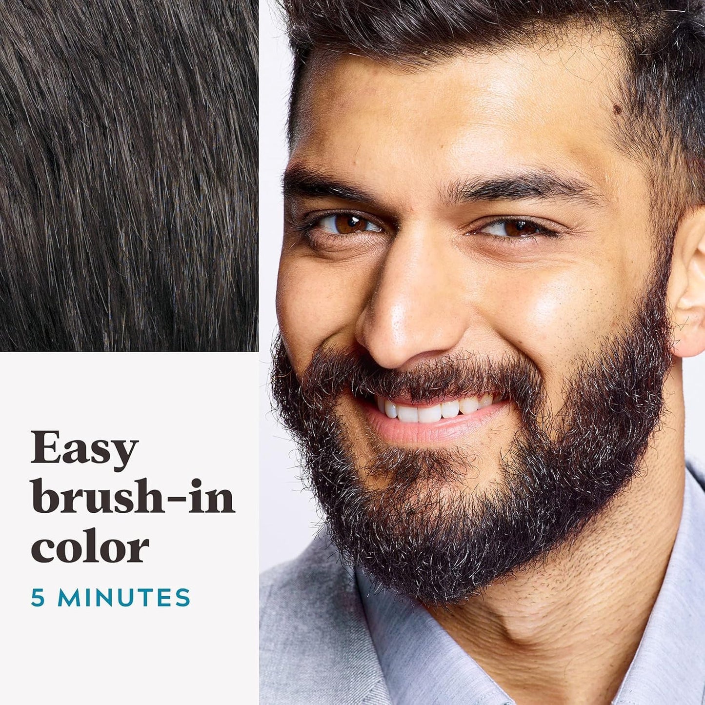 Just for Men Moustache & Beard Brush In Colour Gel Darkest Brown