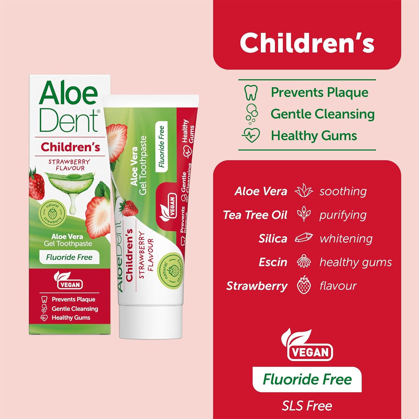 Aloedent Children's Strawberry Toothpaste 50ml - Cutprice Online