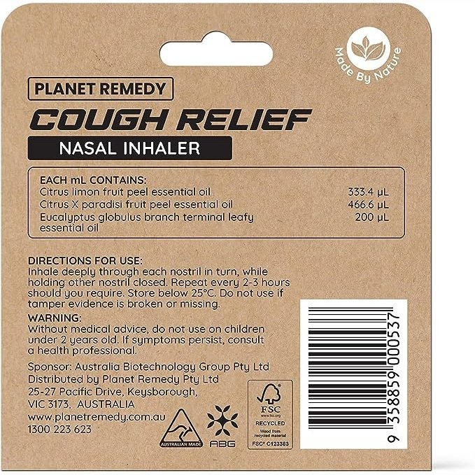 Planet Remedy Cough Relief Nasal Inhaler 1ml - Cutprice Online