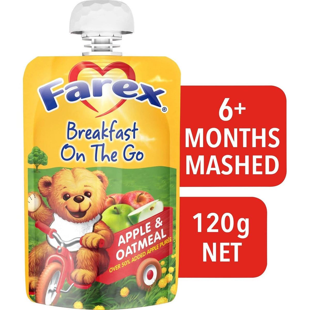 Farex Breakfast On The Go Apple & Oatmeal 6 months+ 120g(Pack of 6)