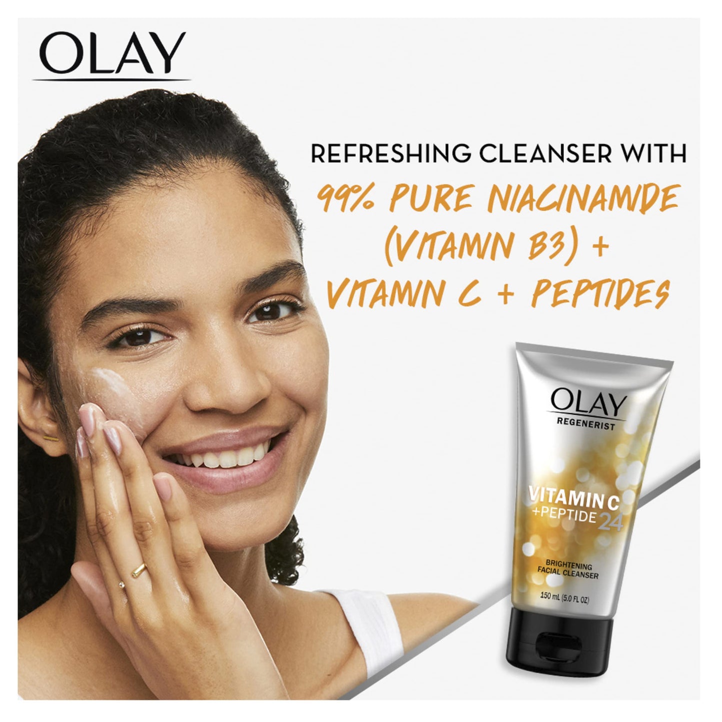 Olay Regenerist Vitamin C + Peptide 24 Brightening Cleanser 150ml - Cutprice Online