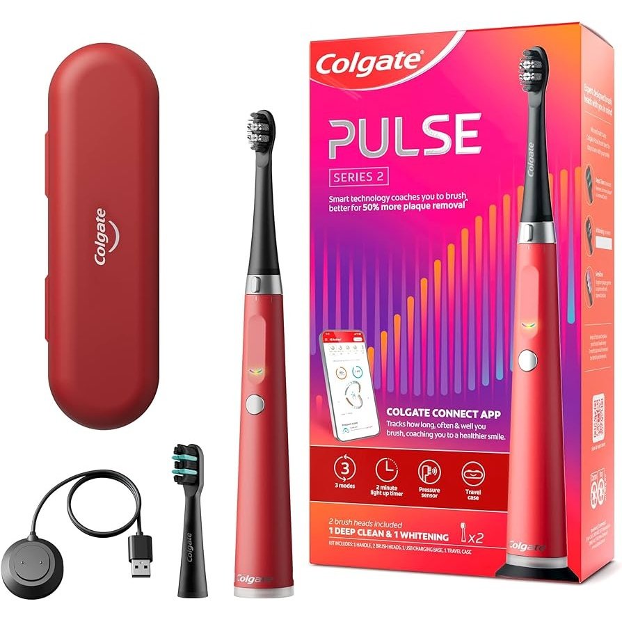 Colgate Electric Toothbrush Series 2 Pulse Deep Clean & Whitening Red - Cutprice Online