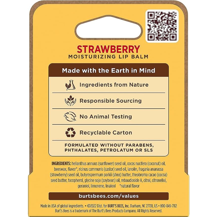Burt's Bees Moisturising Lip Balm Strawberry 4.25g - Cutprice Online