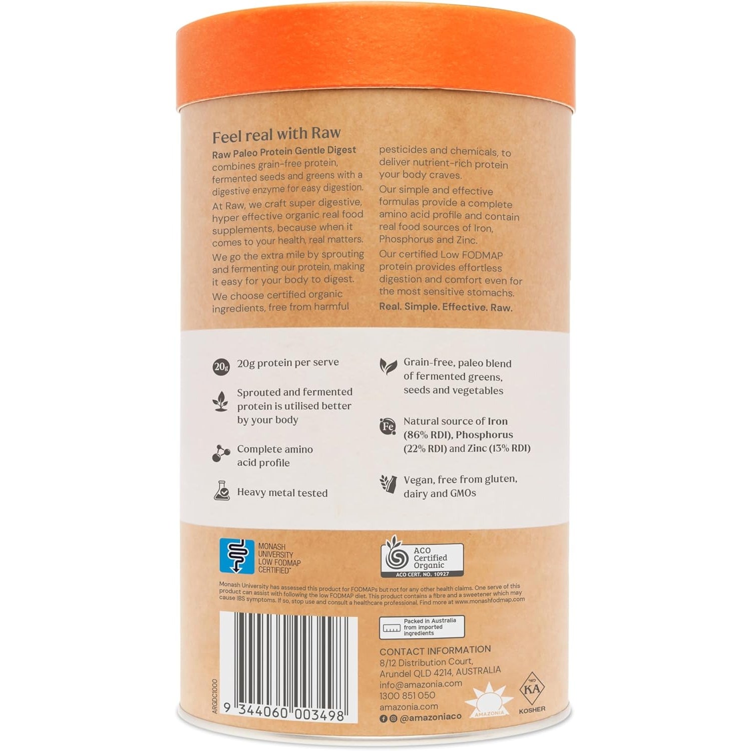 Amazonia Raw Protein Organic Paleo Gentle Digest Chocolate 1kg - Cutprice Online