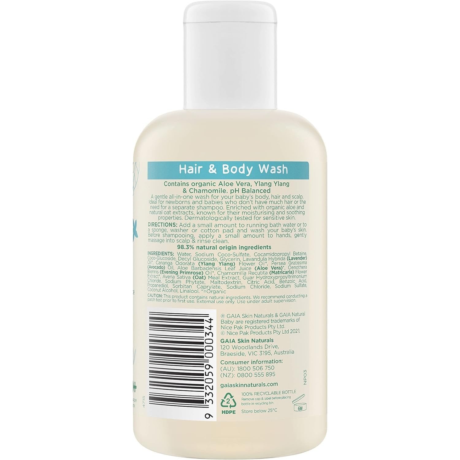 GAIA Baby Hair & Body Wash 200ml - Cutprice Online