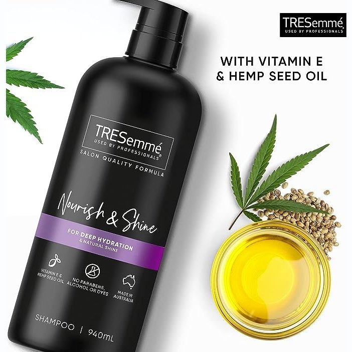 Tresemme Nourish & Shine Shampoo With Vitamin E & Hemp Seed Oil 940ml - Cutprice Online