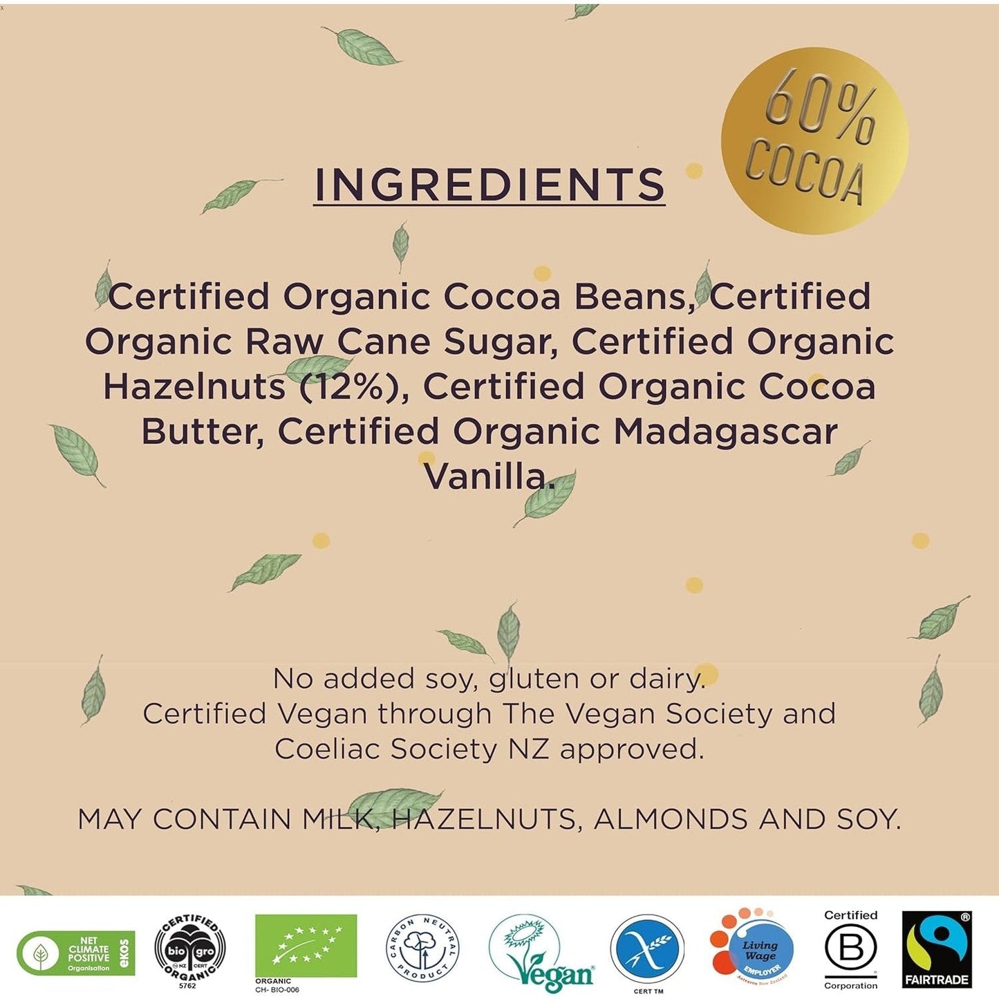 Bennetto Organic Dark Chocolate Toasted Hazelnut 12x80g - Cutprice Online