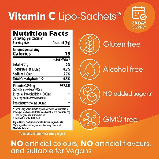 Lipo-Sachets Vitamin C Original 5g 30 Sachets - Cutprice Online