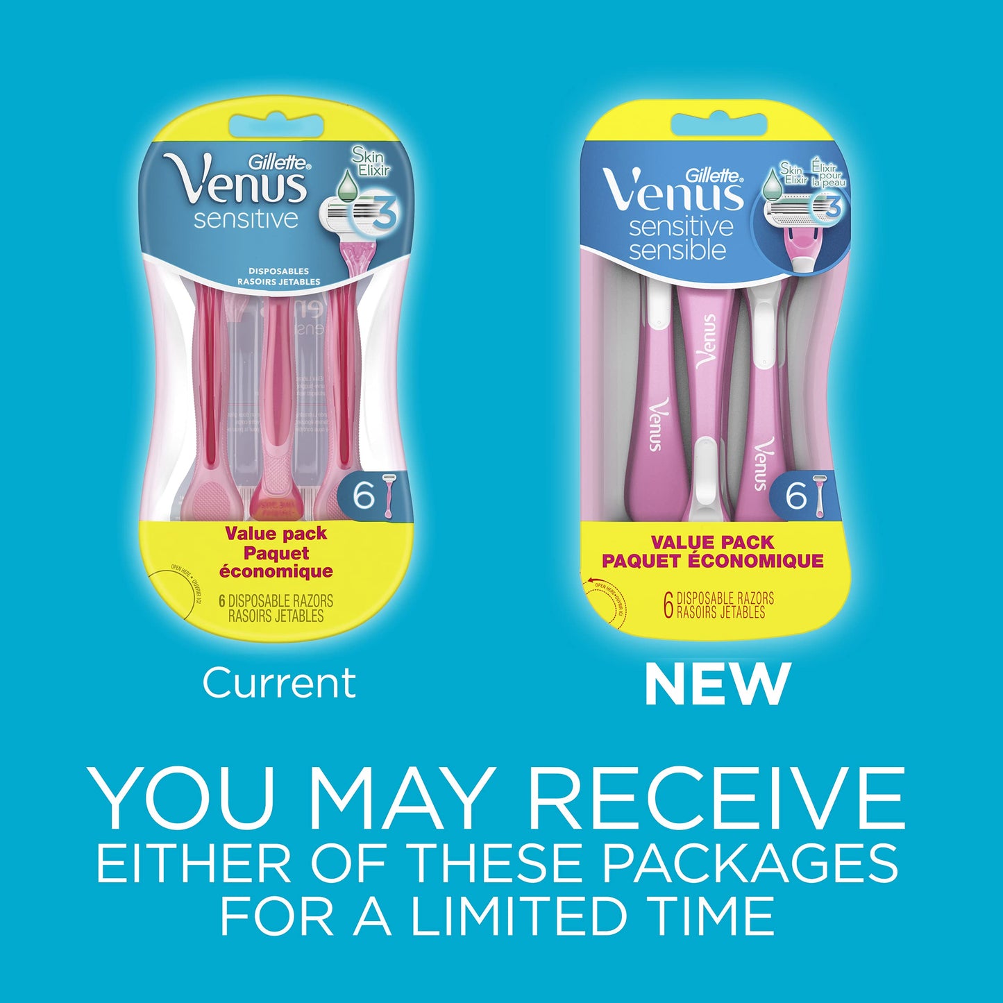 Gillette Venus Sensitive Disposable Value 6Pk - Cutprice Online
