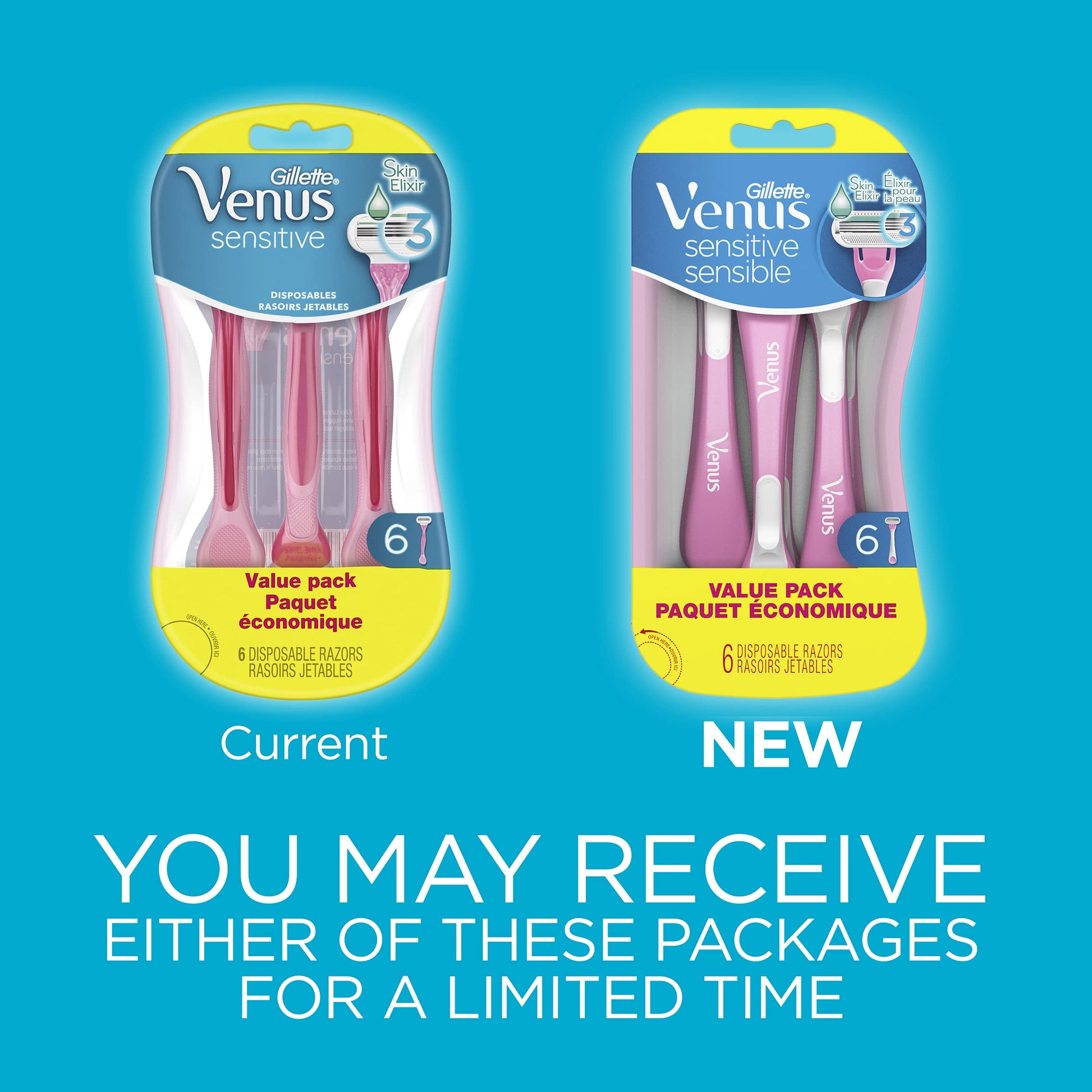Gillette Venus Sensitive Disposable Value 6Pk - Cutprice Online