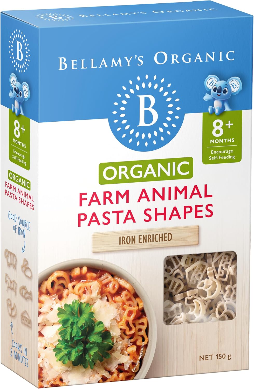 Bellamy's Organic Farm Animal Pasta Shapes, 8+ Months 150g