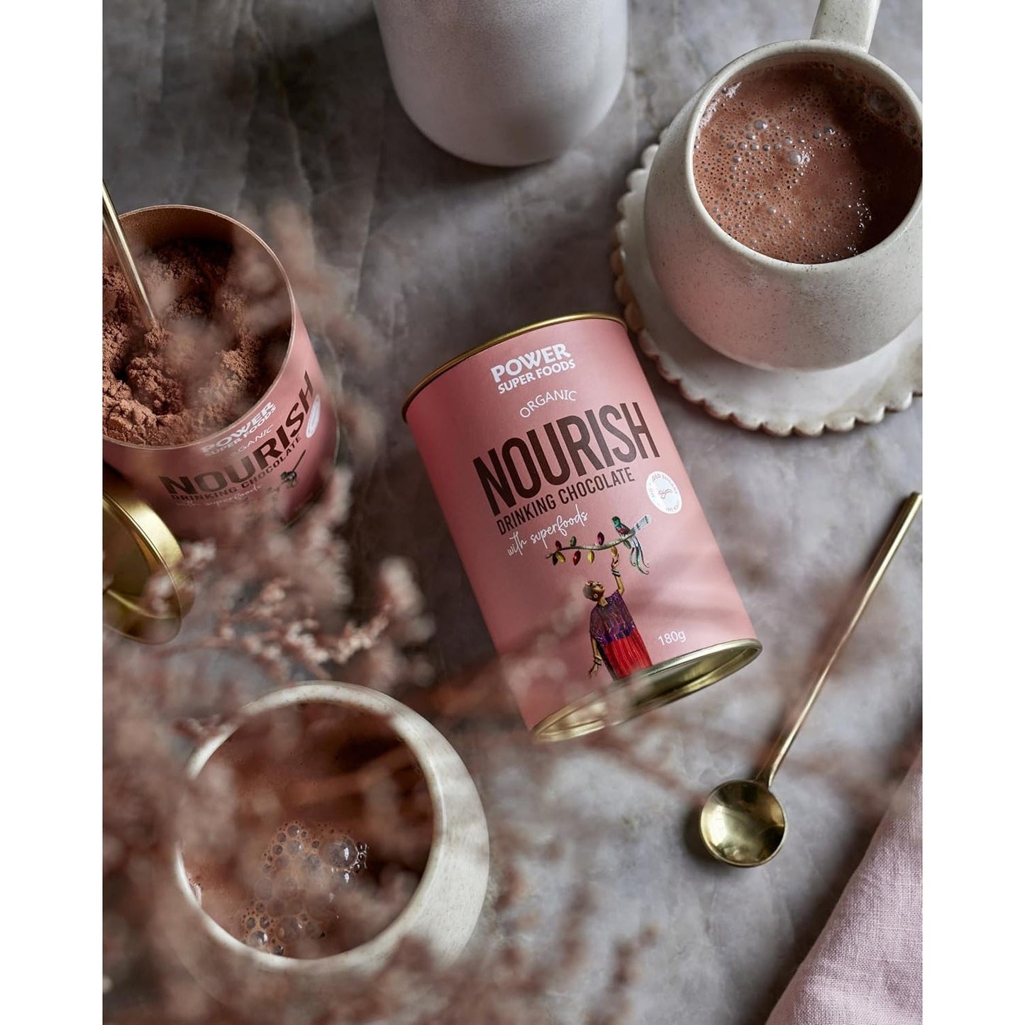 POWER SUPER FOODS Organic Nourish Drinking Chocolate With Superfoods 180g - Cutprice Online