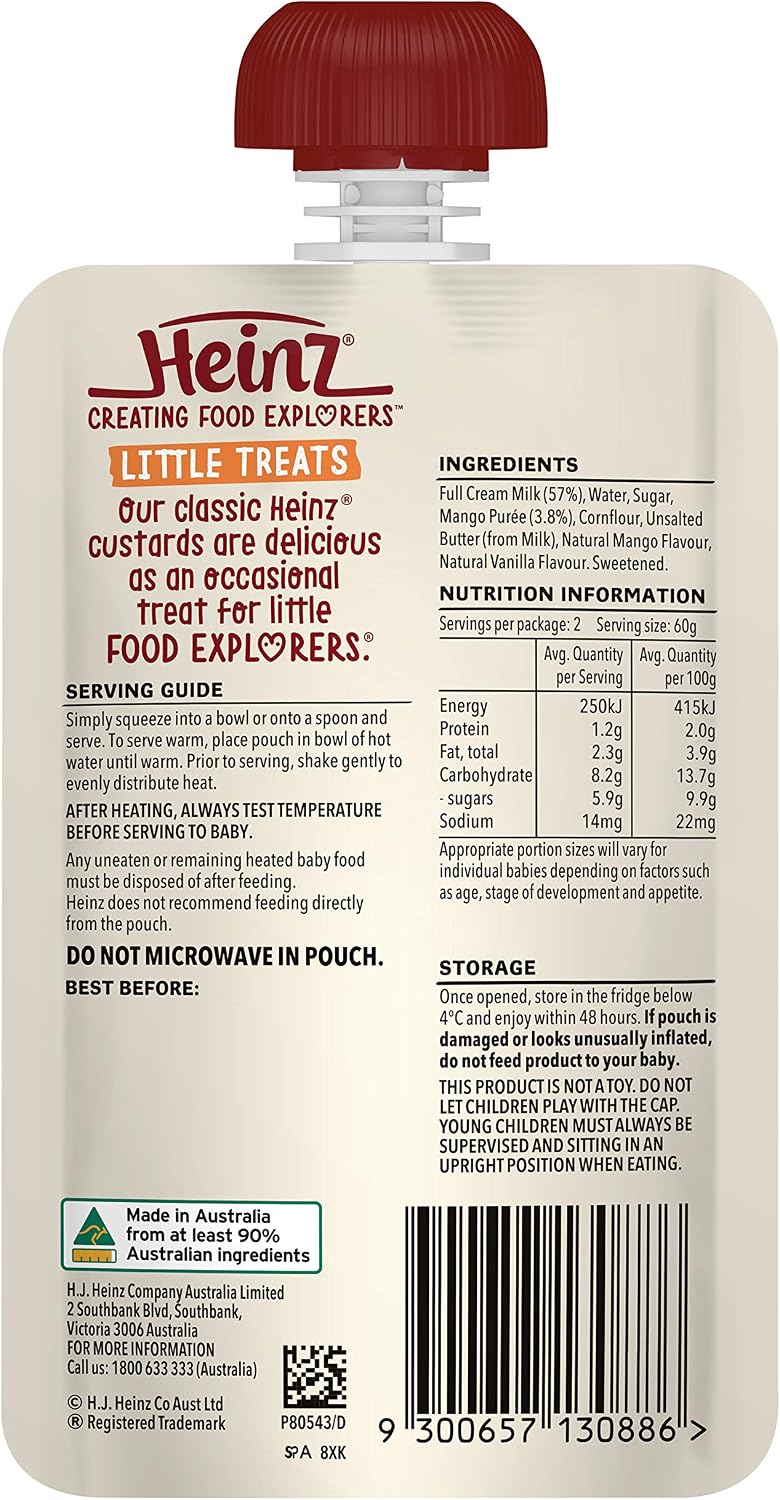 Heinz Mango & Vanilla Custard Pouch 120g(Pack of 6)
