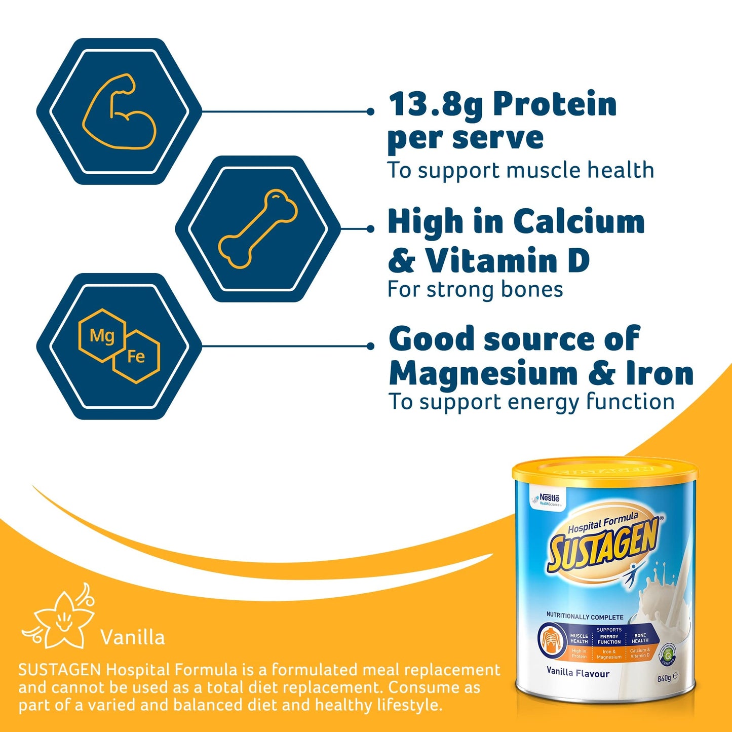 Sustagen Hospital Formula Vanilla 840g - Cutprice Online