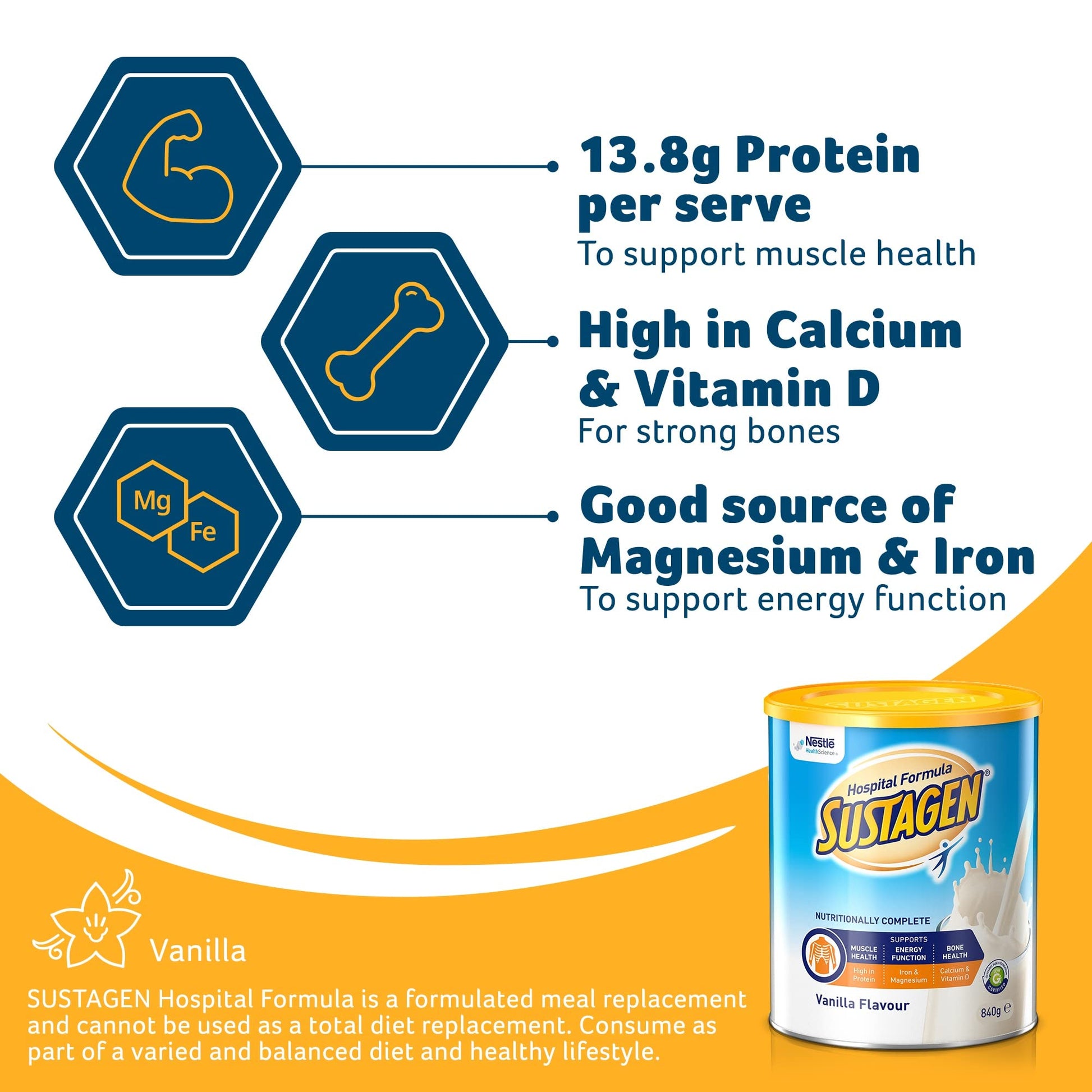 Sustagen Hospital Formula Vanilla 840g - Cutprice Online