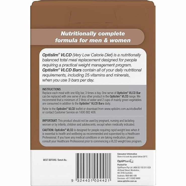 OPTISLIM VLCD CHOC FUDGE BAR 5X60G - Cutprice Online