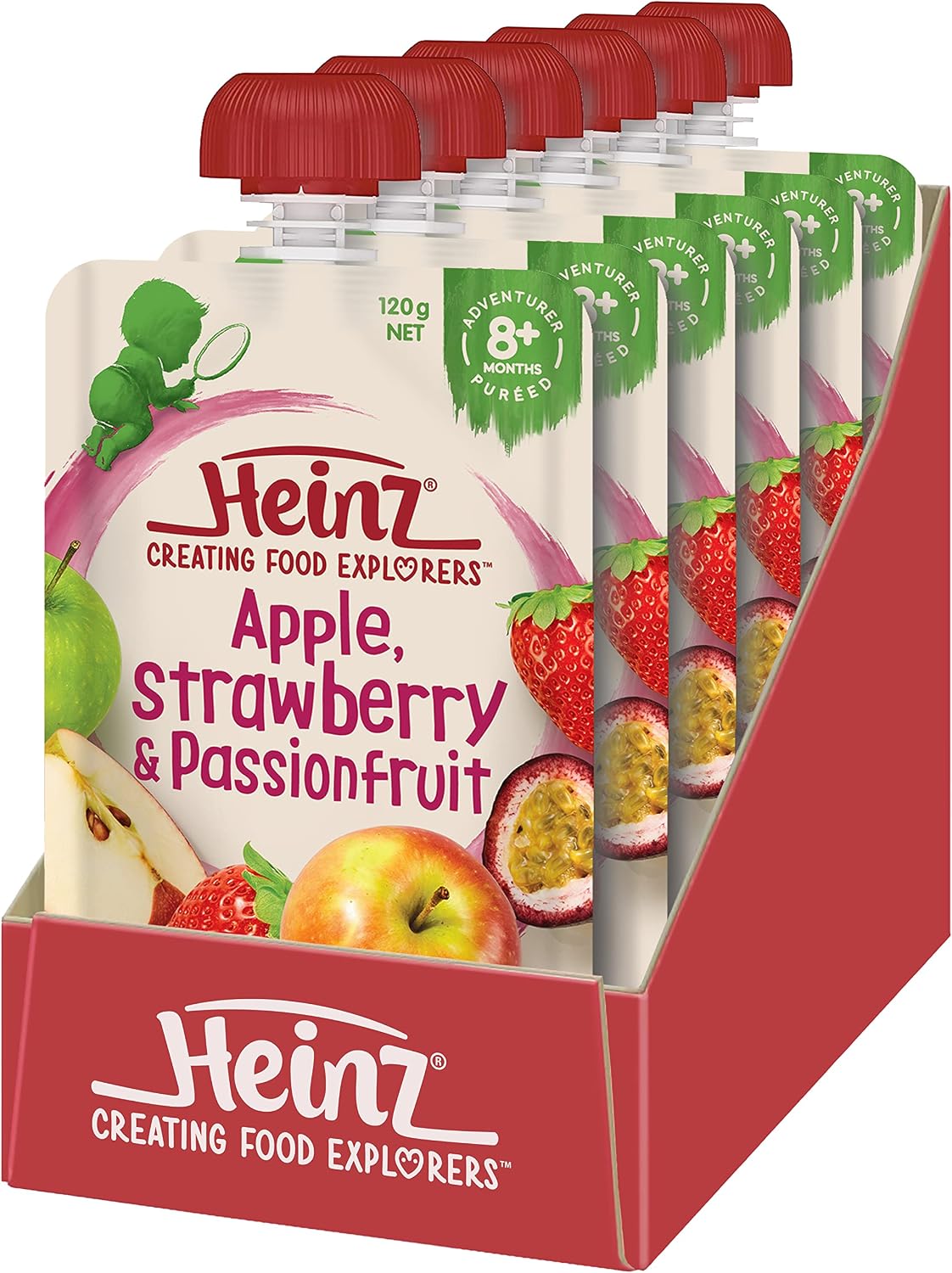 Heinz Apple, Strawberry & Passionfruit Pouch 120g(Pack of 6)