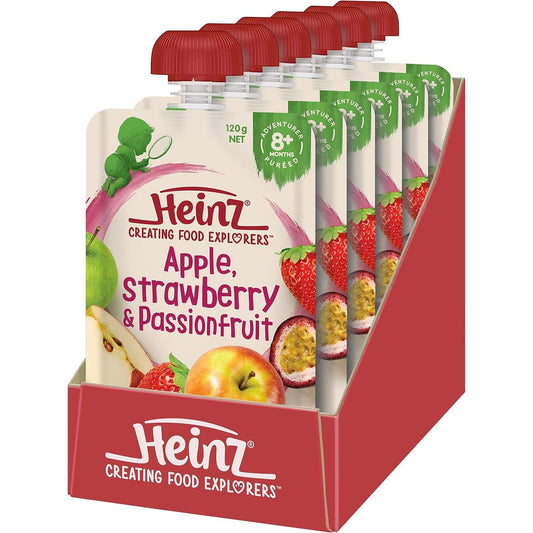 Heinz Apple, Strawberry & Passionfruit Pouch 120g(Pack of 6)
