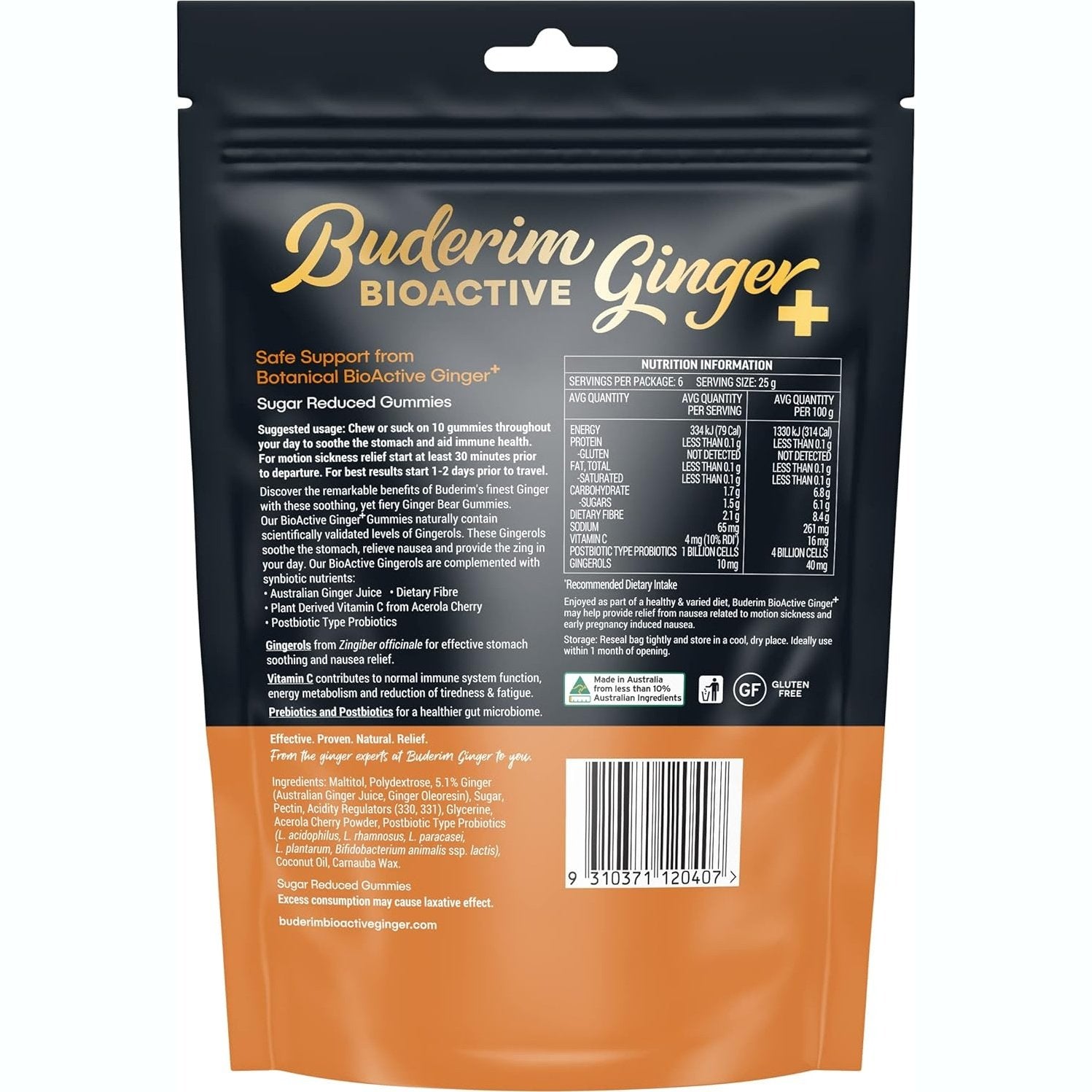 Buderim Ginger Bioactive + Gummie Bears 150g - Cutprice Online