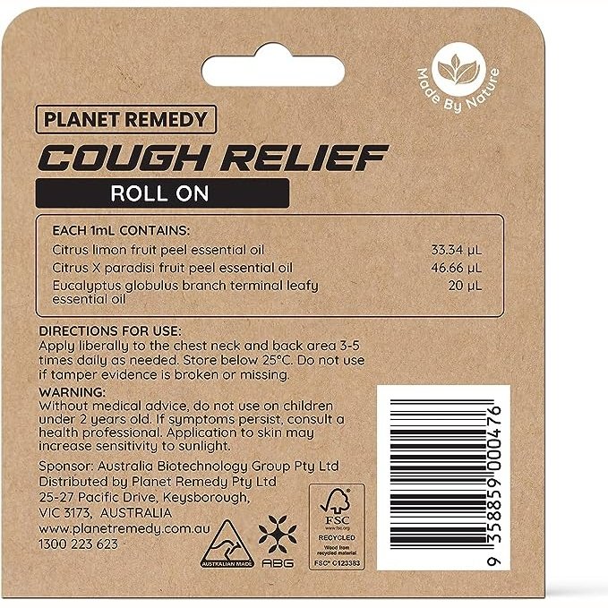 Planet Remedy Cough Relief Roll On 8ml - Cutprice Online