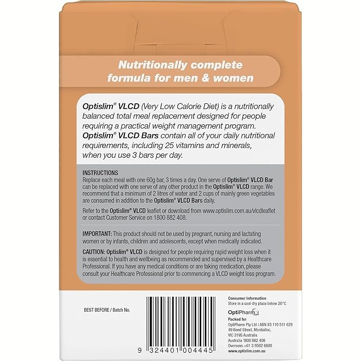 OPTISLIM VLCD Caramel Crunch Bar 5 x 60g - Cutprice Online