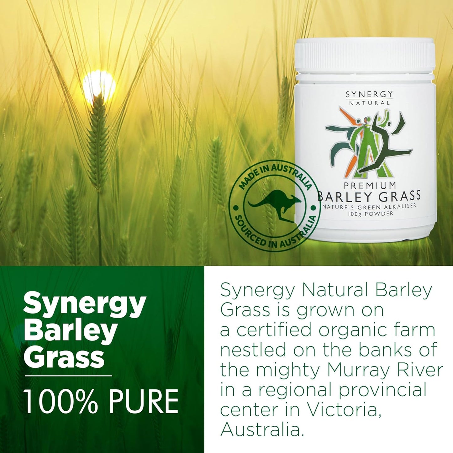 Synergy Natural Organic Barley Grass Powder 100g - Cutprice Online