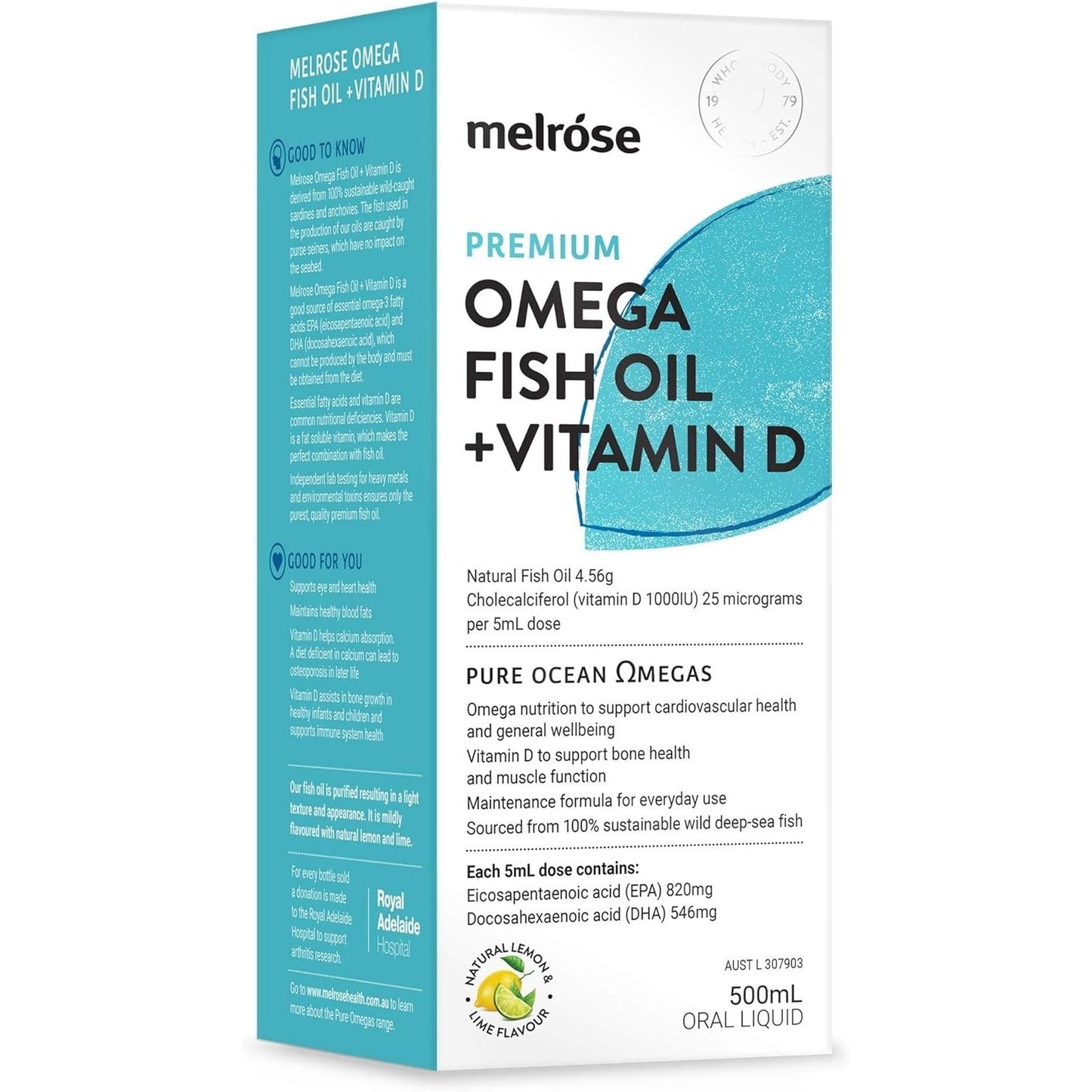 Melrose Fish Oil + Vitamin D (Joint & Bone) 500ml - Cutprice Online